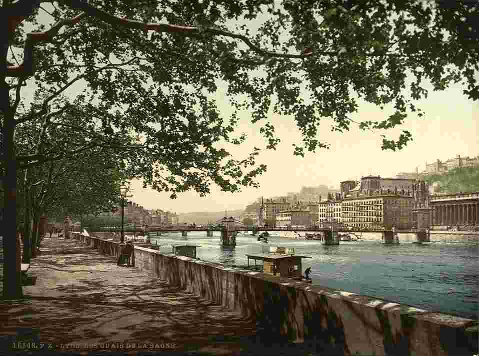Lyon. Les Quais de la Saône, vers 1890