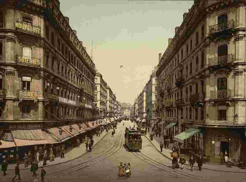 Lyon. Rue de la République, vers 1890