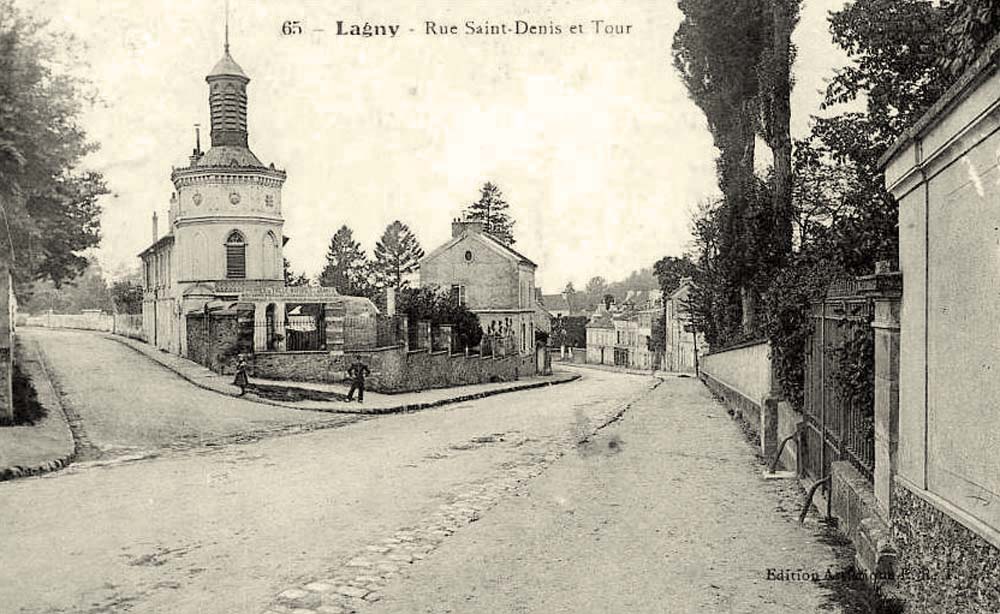 Lagny-sur-Marne. Rue Saint-Denis et Tour