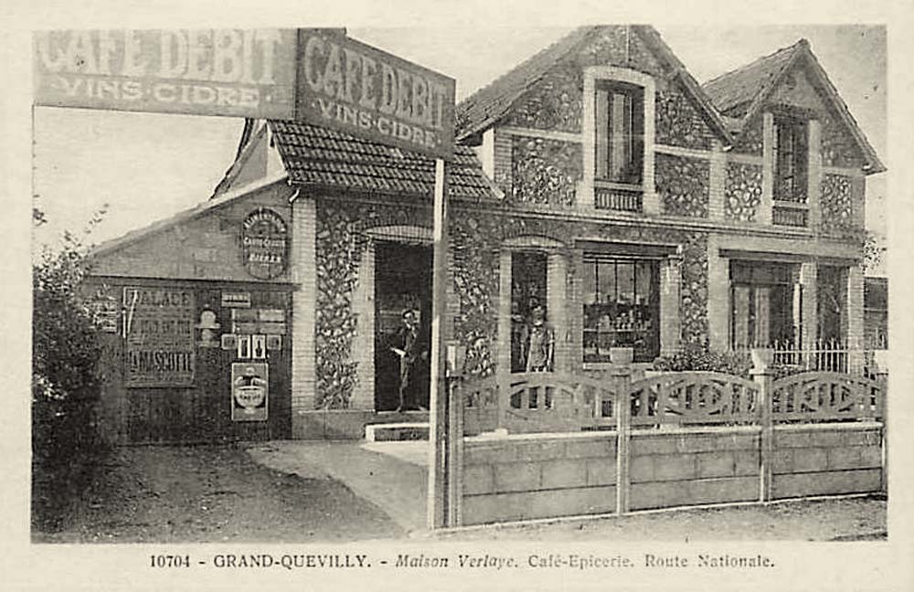 Le Grand-Quevilly. Maison Verlaye, Café-Epicerie, Route Nationale