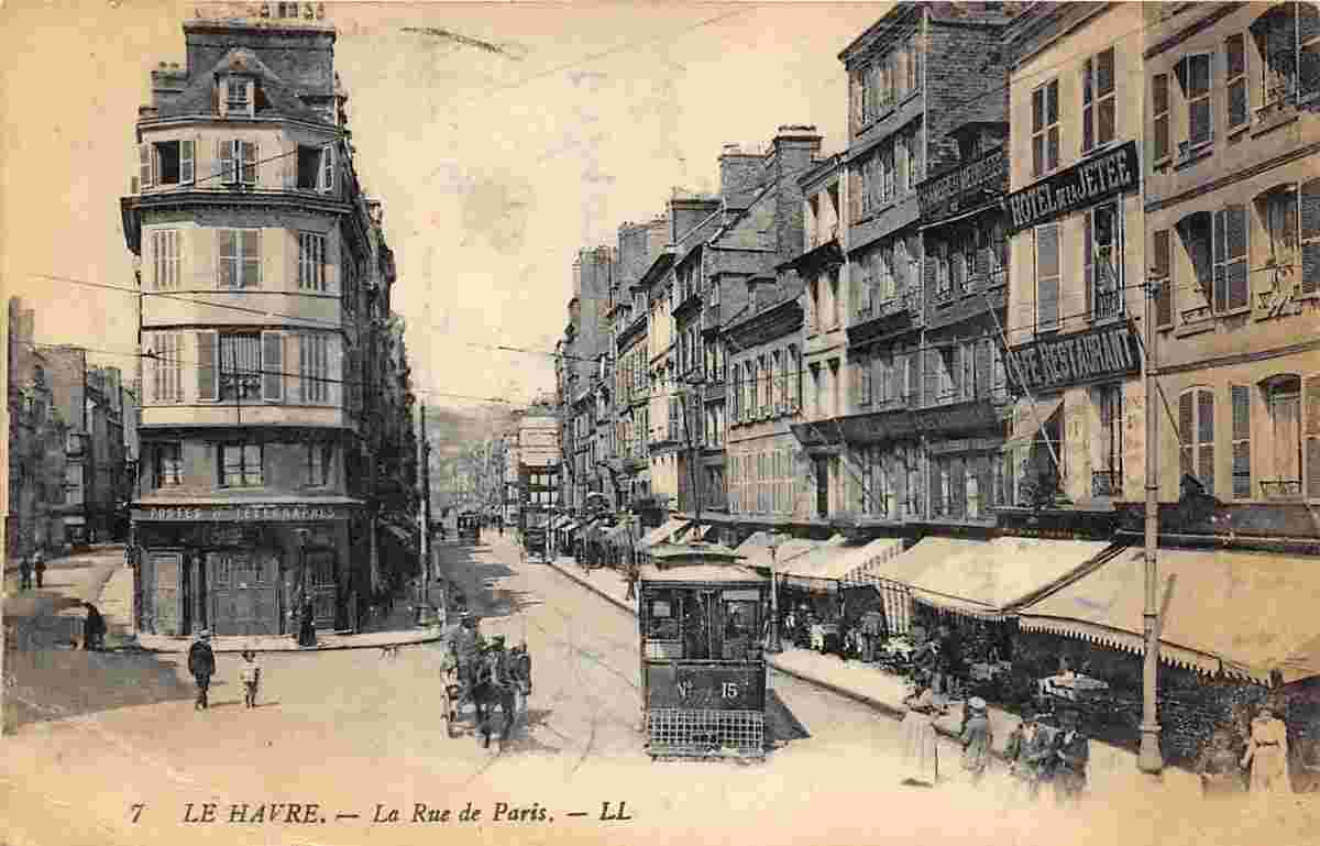 Le Havre. Poste, Télégraphe et Hotel de la Jetee à rue de Paris