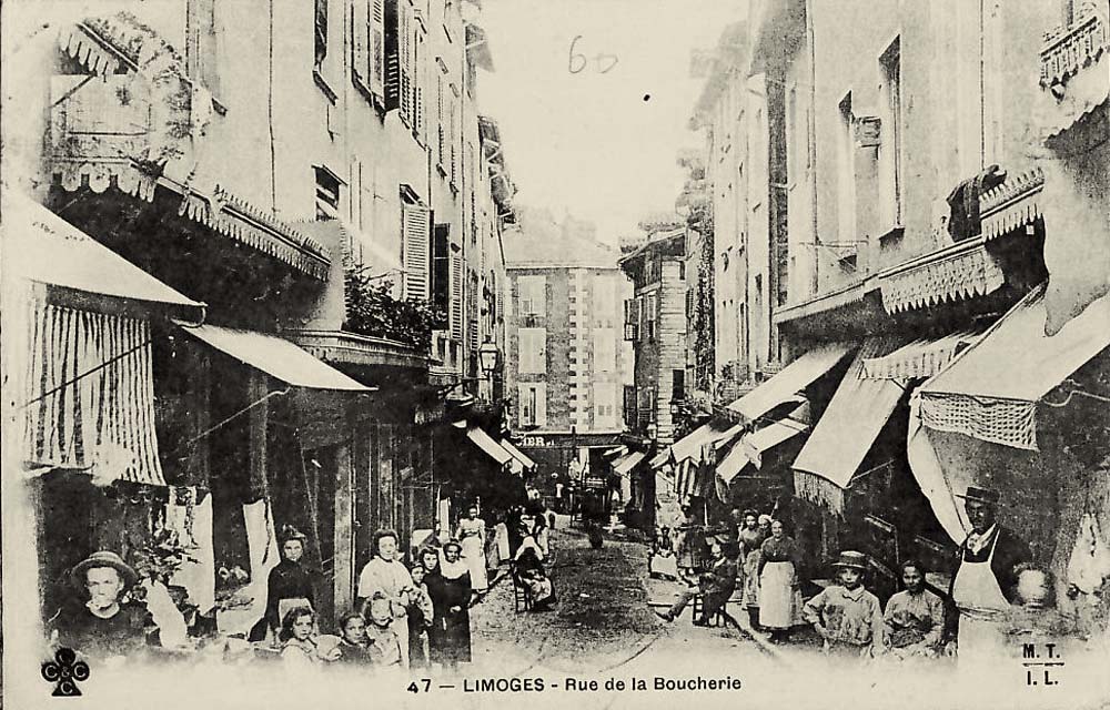 Limoges. La Rue de la Boucherie, 1908