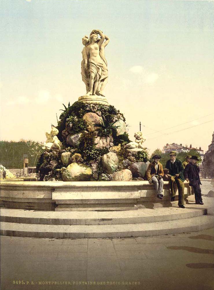 Montpellier. Fontaine des Trois Grâces, 1890