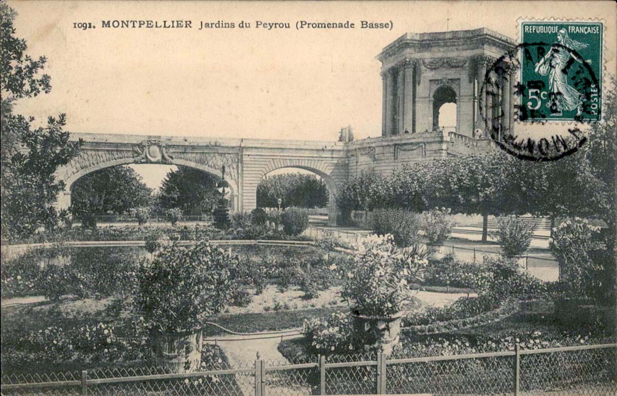 Montpellier. Jardins du Peyrou, Promenade Basse