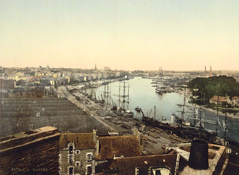 Nantes. Panorama de et du port, vers 1890