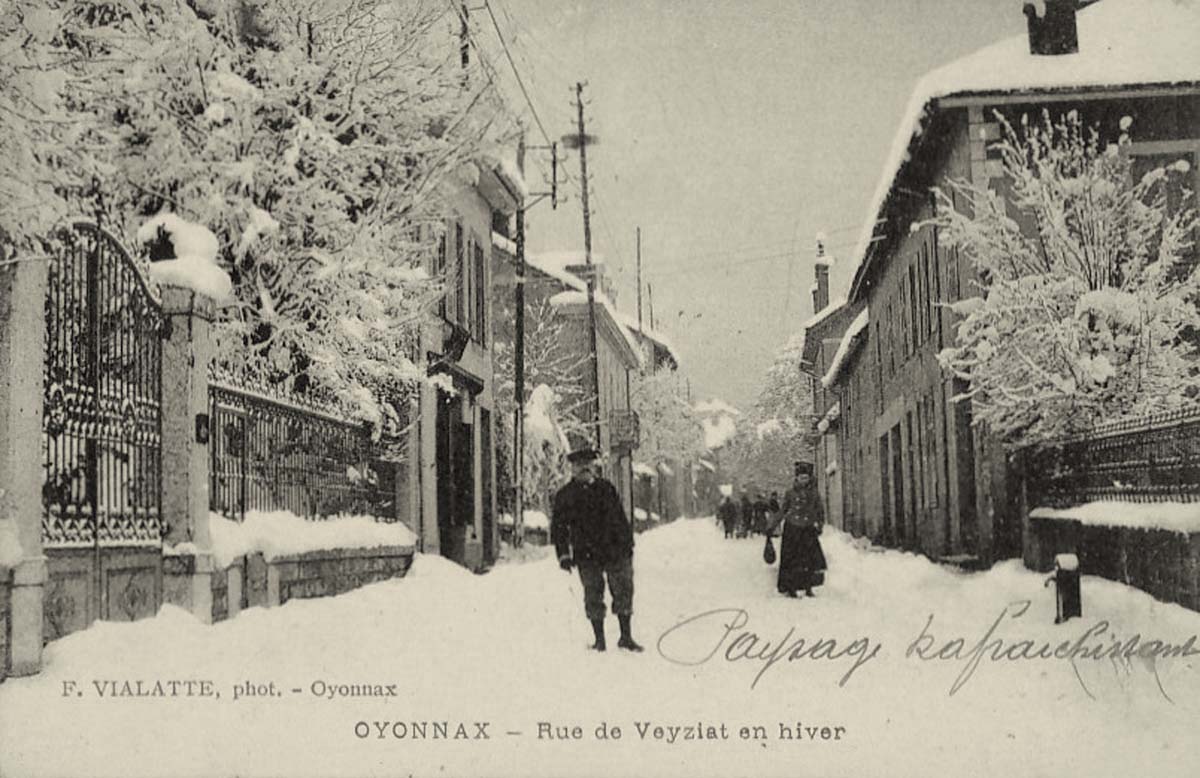 Oyonnax. Rue de Veyziat en hiver, 1917