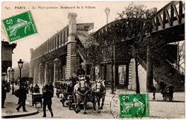 Paris. Le Métropolitain, Boulevard de la Villette, 1911