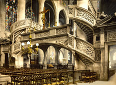 Paris. St. Etienne-du-Mont, church interior, circa 1890