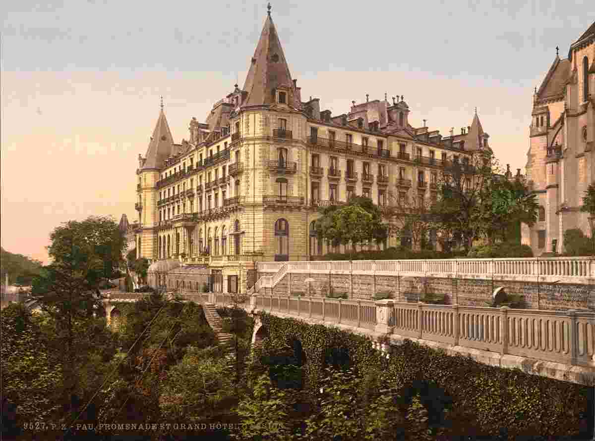 Pau. Promenade et Grand Hotel Gassion, 1890