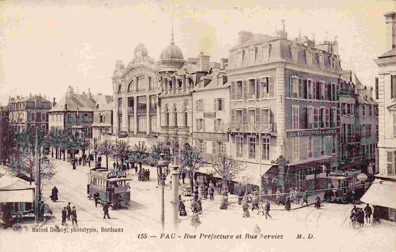 Pau. Rue Préfecture et Rue Serviez, 1919