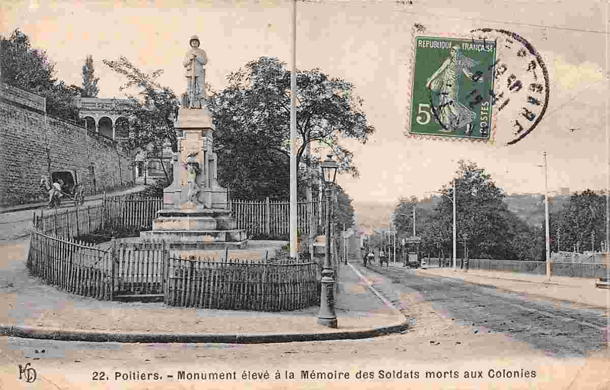 Poitiers. Monument élevé a la Mémoire des Soldats morts aux Colonies, 1912