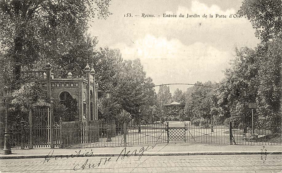 Reims. Entrée du Jardin de la Patte d'Oie, 1905