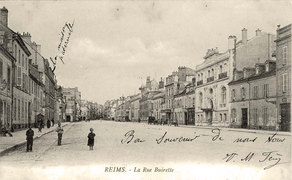 Reims. La Rue Buirette, 1904