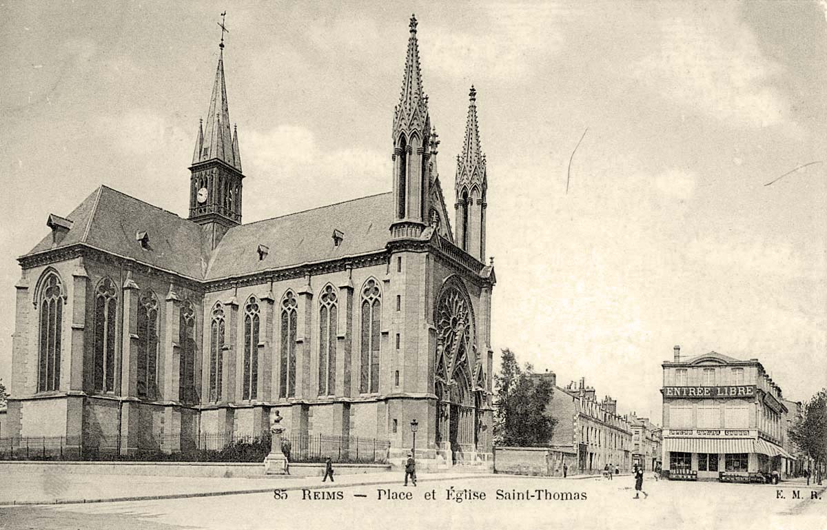 Reims. Place et Église Saint Thomas