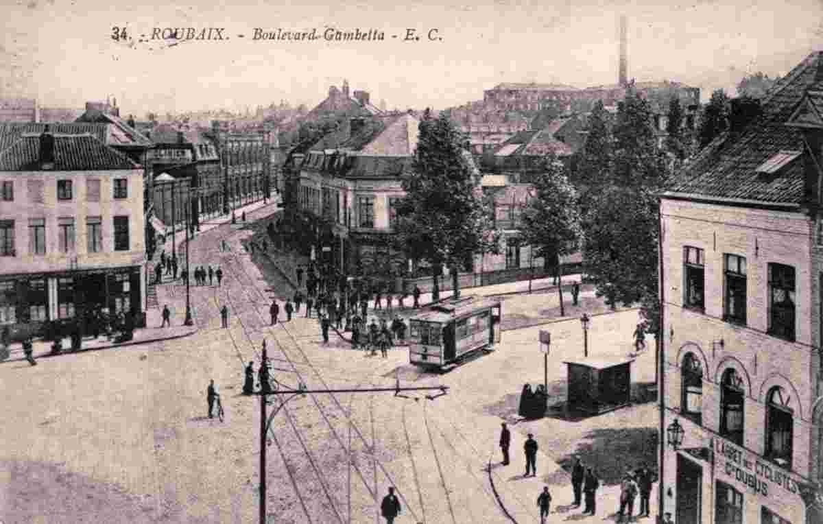 Roubaix. Boulevard Gambetta - tramway