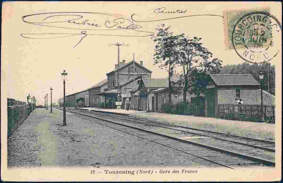 Tourcoing. La Gare des Francs, 1908