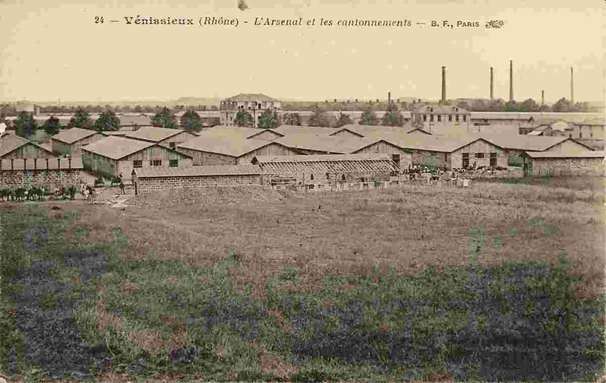 Venissieux. L'Arsenal et les cantonnements, 1917