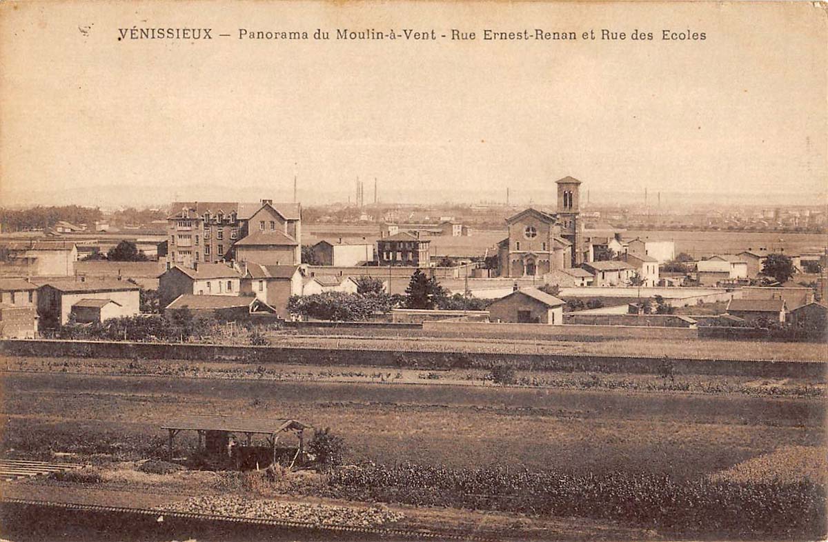 Venissieux. Le Moulin à Vent - Rue Ernest Renan et Rue des Ecoles