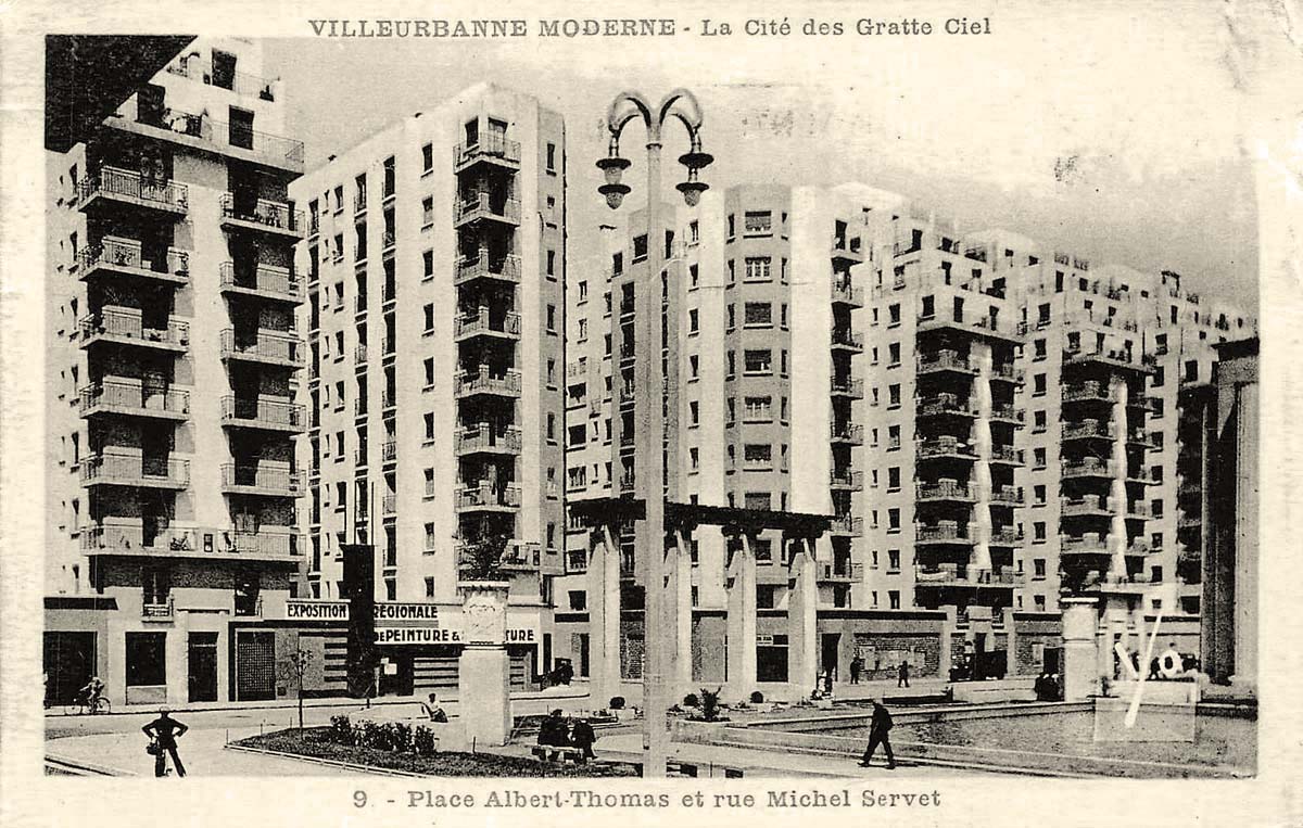 Villeurbanne. Place Albert-Thomas et Rue Michel Servet