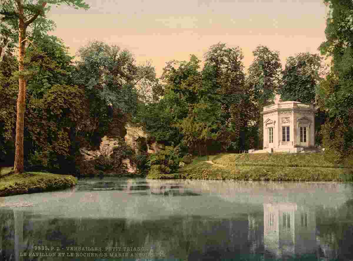 Versailles. Petit Trianon, le Pavillon et le Rocher de Marie-Antoinette, 1890